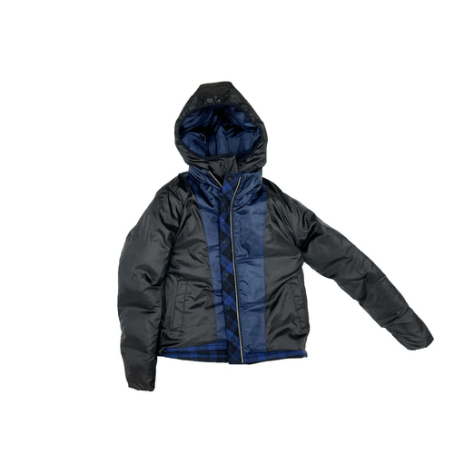 1/2 REVERSIBLE FLANNEL DOWN JACKET (NAVY)